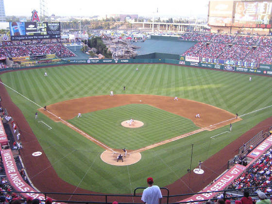 The Playing field at Angel Stadium of Anaheim
